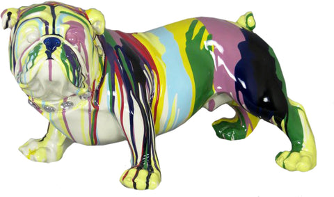 Paint Splash Standing Bulldog Ornament - NY006