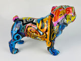 Multicolour Graffiti Small British Bulldog Ornament - JG044