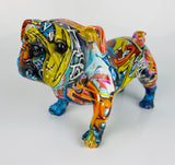 Multicolour Graffiti Small British Bulldog Ornament - JG044
